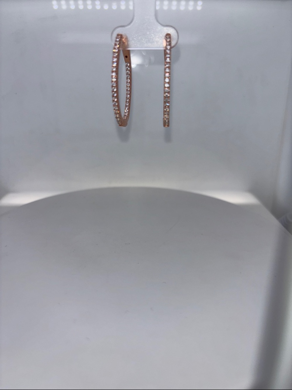 Rose Gold Pavé Hoop Earrings with Sparkling Crystals